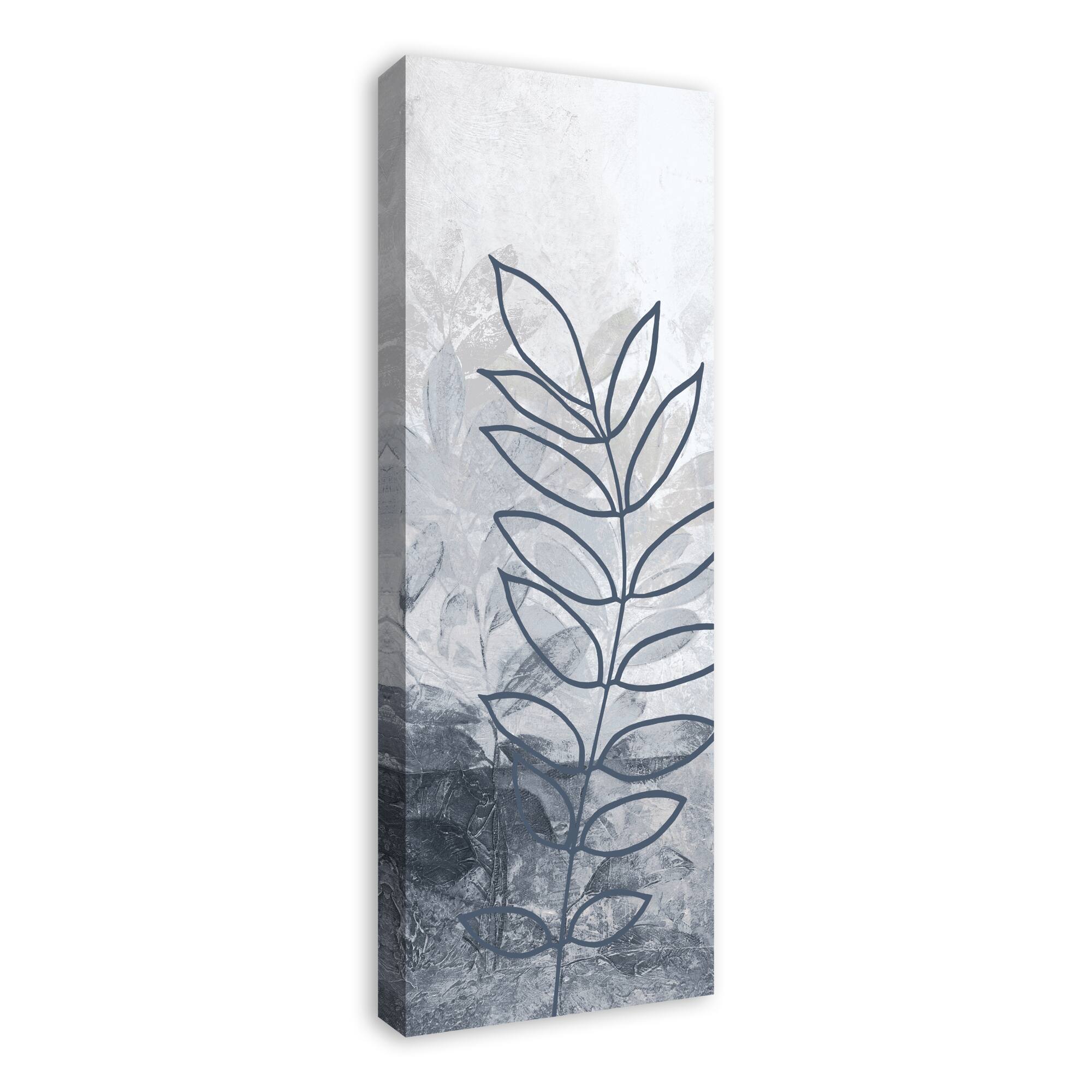 Ferns In Blue 12" x 36" Canvas Wall Art
